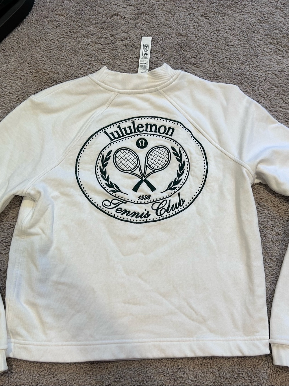 Lulu lemon white Tennis club crewneck graphic sweatshirt women’s x-small